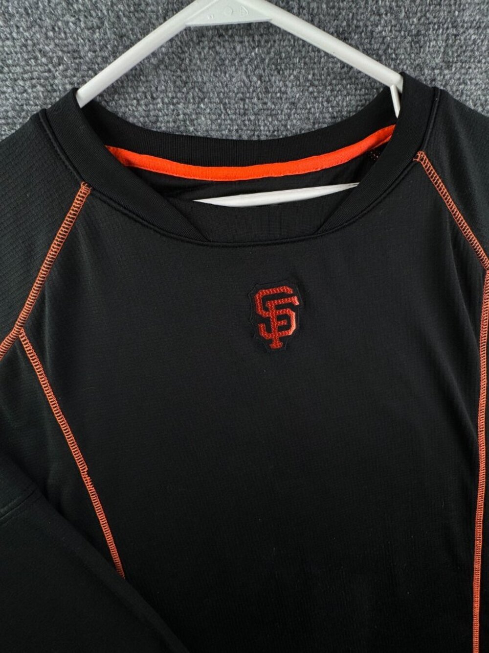 San Francisco Sweatshirt Mens XLT Tall MLB Authentic Majestic Black Orange
